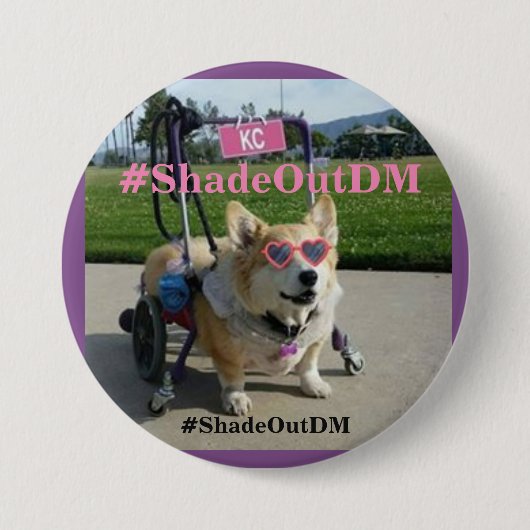 #ShadeOutDMボタン 缶バッジ (正面)