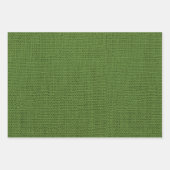 SHADES OF秋GREEN BURLAP LOOK TEXTURE ラッピングペーパーシート (正面3)