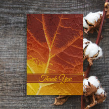 Shades of Autumn Leaf Thank You Notes – フラット