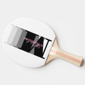 Shades of Blackモノグラムタイポグラフィピンクスクリプト 卓球ラケット (横)