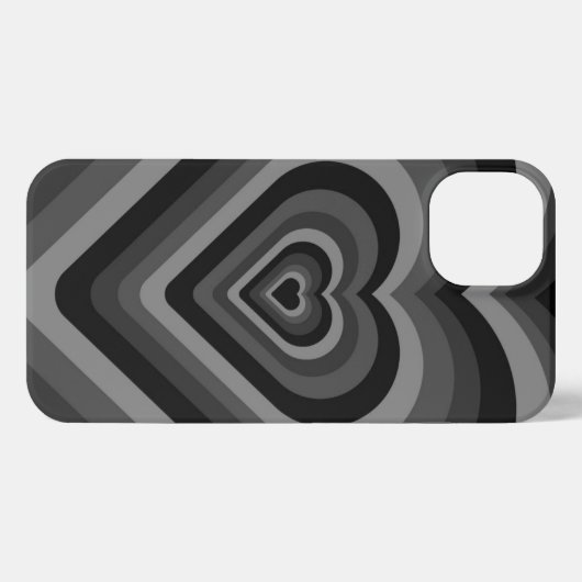 Shades of Black Hears Phone Case iPhoneケース (裏面横)
