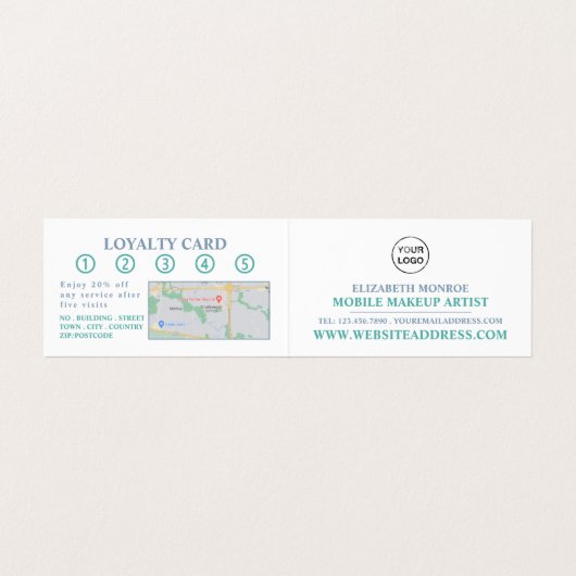 Shades Of Blue、メイクアップアーティスト、ロイヤリティカード、 名刺 (内部フラット)