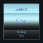 Shades of Blue 21st誕生日パーティー 招待状<br><div class="desc">青と暗淡い色のの色合い。21歳の誕生日パーティの招待状イベントパーティー自カスタマイズ分の詳細または大事な行事</div>