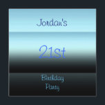 Shades of Blue 21st誕生日パーティー 招待状<br><div class="desc">青と暗淡い色のの色合い。21歳の誕生日パーティの招待状イベントパーティー自カスタマイズ分の詳細または大事な行事</div>
