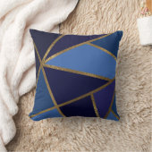 Shades of Blue & Bronzeジオメトリックシック クッション (ブランケット)