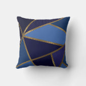 Shades of Blue & Bronzeジオメトリックシック クッション (裏面)