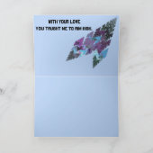 Shades of Blue Chevron Fractal Art Father's Day カード (内部)