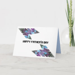 Shades of Blue Chevron Fractal Art Father's Day カード