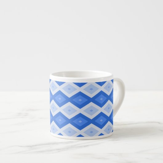Shades of blue diamond pattern エスプレッソカップ (正面右)