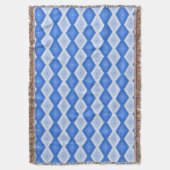 Shades of blue diamond pattern スローブランケット (正面縦)