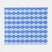 Shades of blue diamond pattern フリースブランケット (正面(横))
