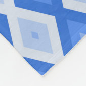 Shades of blue diamond pattern フリースブランケット (角)