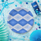 Shades of blue diamond pattern ペーパープレート (パーティー)