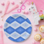 Shades of blue diamond pattern ペーパープレート (パーティー)