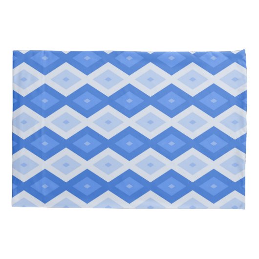 Shades of blue diamond pattern 枕カバー (裏面)