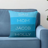 Shades of Blue Family of Four Names クッション
