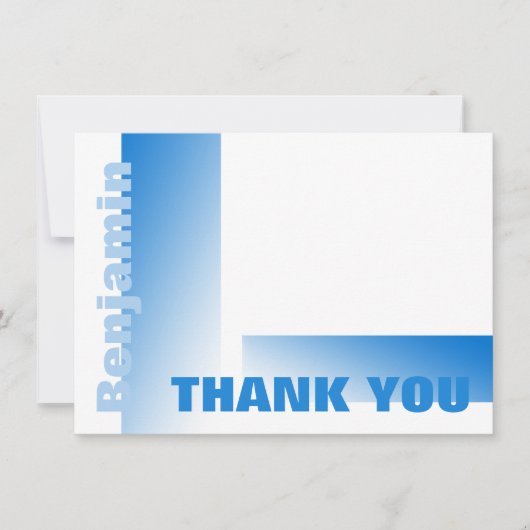 Shades of Blue Flat Card Thank You Note ノートカード (正面)