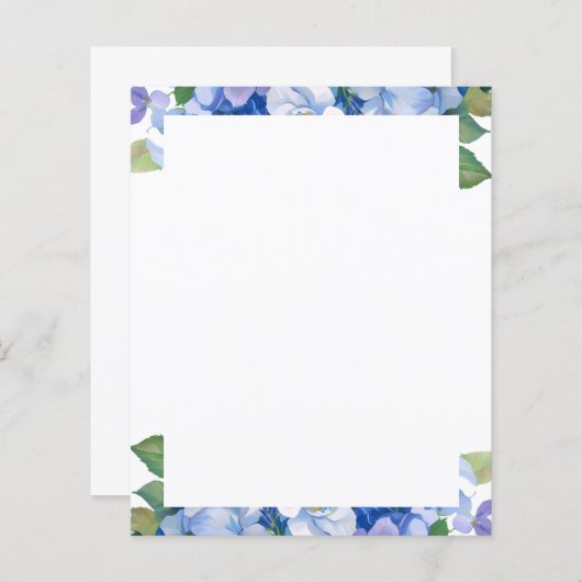 Shades of Blue Florals Letterhead (正面/裏面)