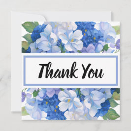 Shades of Blue Florals Thank You カード