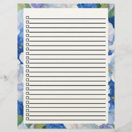 Shades of Blue Florals To Do List レターヘッド
