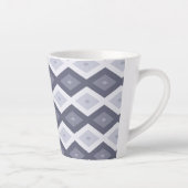 Shades of blue grey diamond pattern カフェラテマグ (右)