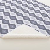 Shades of blue grey diamond pattern シェルパブランケット (3/4)