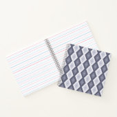 Shades of blue grey diamond pattern ノートブック (内部)