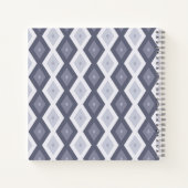 Shades of blue grey diamond pattern ノートブック (裏面)