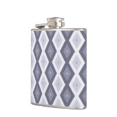 Shades of blue grey diamond pattern フラスク (左)