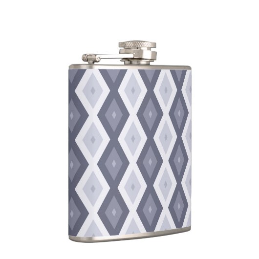 Shades of blue grey diamond pattern フラスク (右)