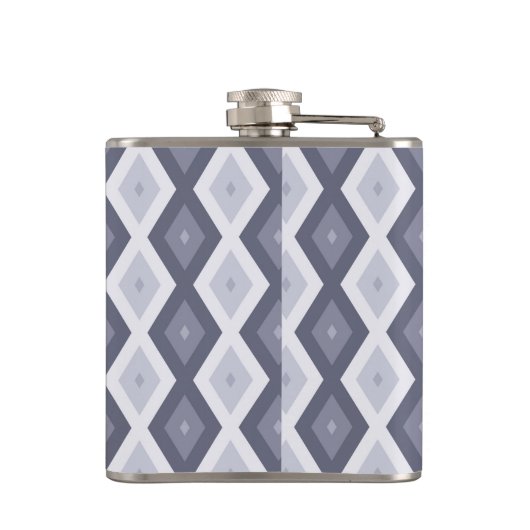 Shades of blue grey diamond pattern フラスク (裏面)