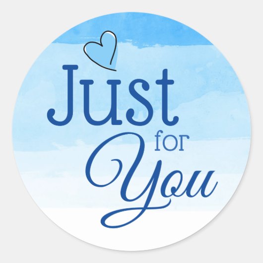 Shades of Blue Just for You Giftスタンプ ラウンドシール (正面)