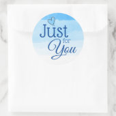 Shades of Blue Just for You Giftスタンプ ラウンドシール (バッグ)