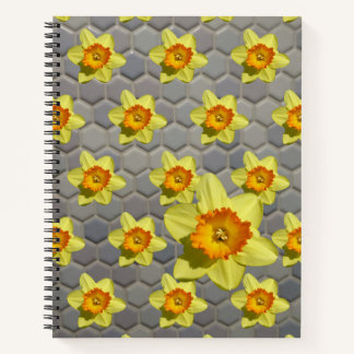 Shades of Blue Pattern Daffodilsノートブック ノートブック