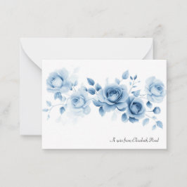Shades of Blue Roses Vintage Floral Design ノートカード