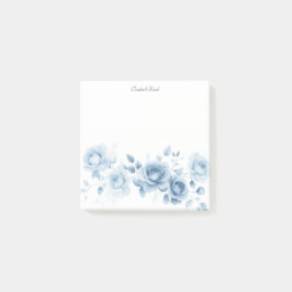 Shades of Blue Roses Vintage Floral Design ポストイット