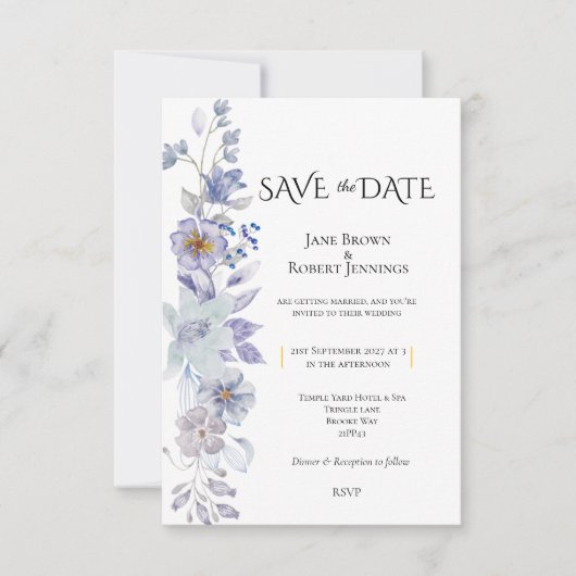 Shades of Blue, Save the Date, Wedding Invitation 招待状 (正面)