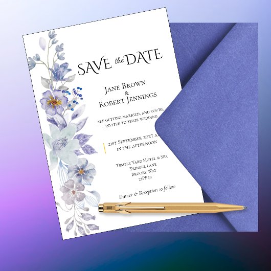 Shades of Blue, Save the Date, Wedding Invitation 招待状