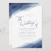Shades of Blue Soft Waterカラー結婚式招待状 招待状 (正面/裏面)