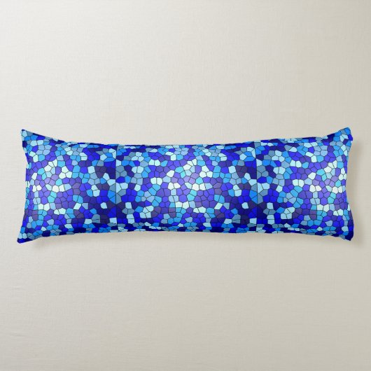 Shades of Blue Stained Glass by Shirley Taylor ボディピロー (正面)