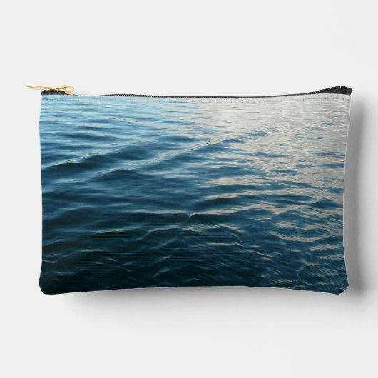 Shades of Blue Water抽象芸術自然撮影 アクセサリーポーチ (正面)
