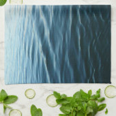 Shades of Blue Water抽象芸術自然撮影 キッチンタオル (折り畳み)