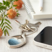 Shades of Blue Water抽象芸術自然撮影 キーホルダー (側面)