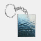 Shades of Blue Water抽象芸術自然撮影 キーホルダー (正面左)