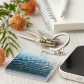 Shades of Blue Water抽象芸術自然撮影 キーホルダー (正面右)