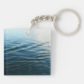 Shades of Blue Water抽象芸術自然撮影 キーホルダー (裏面)