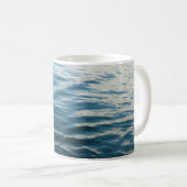 Shades of Blue Water抽象芸術自然撮影 コーヒーマグカップ (正面右)