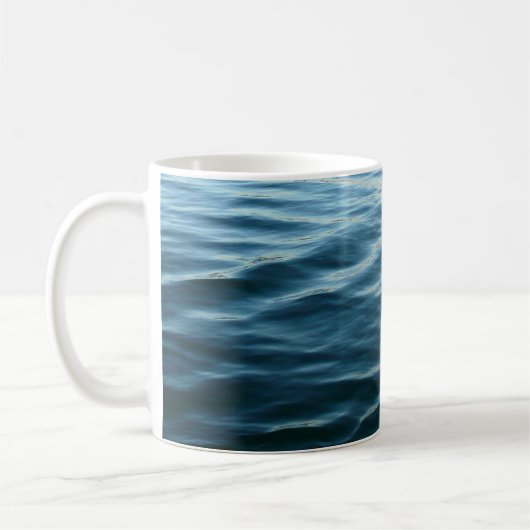 Shades of Blue Water抽象芸術自然撮影 コーヒーマグカップ (左)