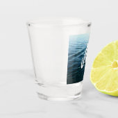 Shades of Blue Water抽象芸術自然撮影 ショットグラス (左)