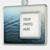 Shades of Blue Water抽象芸術自然撮影 シルバープレートフレームオーナメント (左)